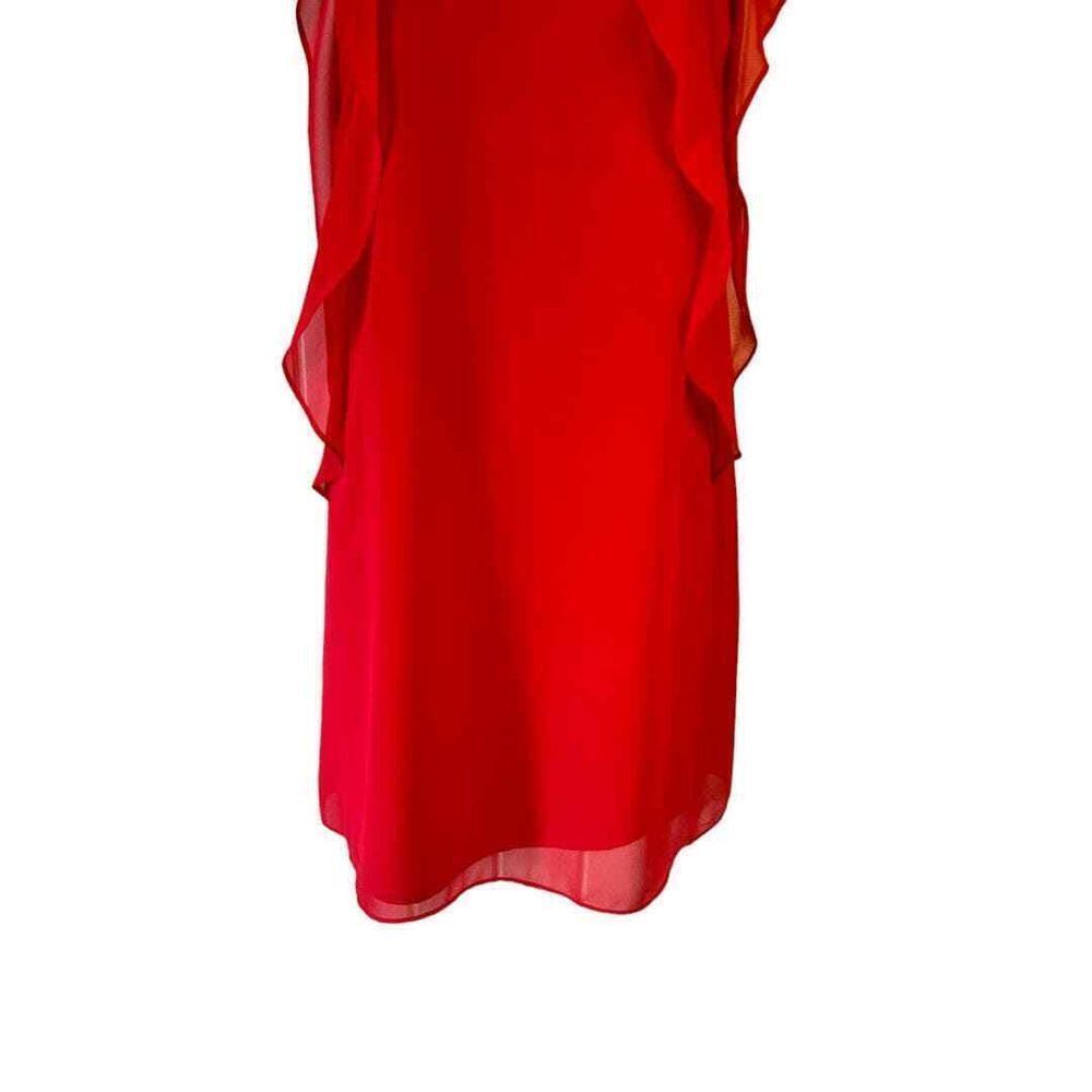 BCBGenration Red Ruffle Shift Dress - Haute Poppy