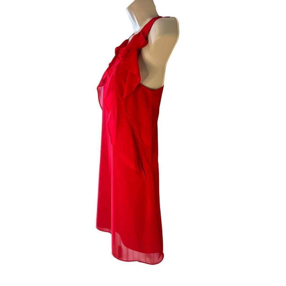 BCBGenration Red Ruffle Shift Dress - Haute Poppy