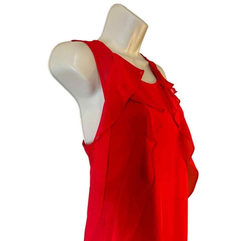 BCBGenration Red Ruffle Shift Dress - Haute Poppy
