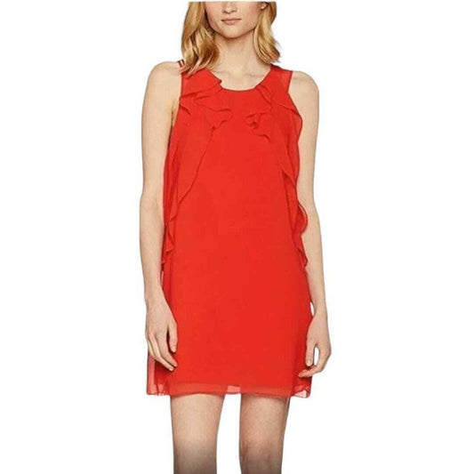 BCBGenration Red Ruffle Shift Dress - Haute Poppy
