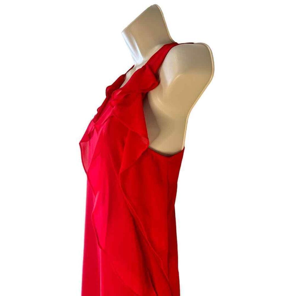BCBGenration Red Ruffle Shift Dress - Haute Poppy