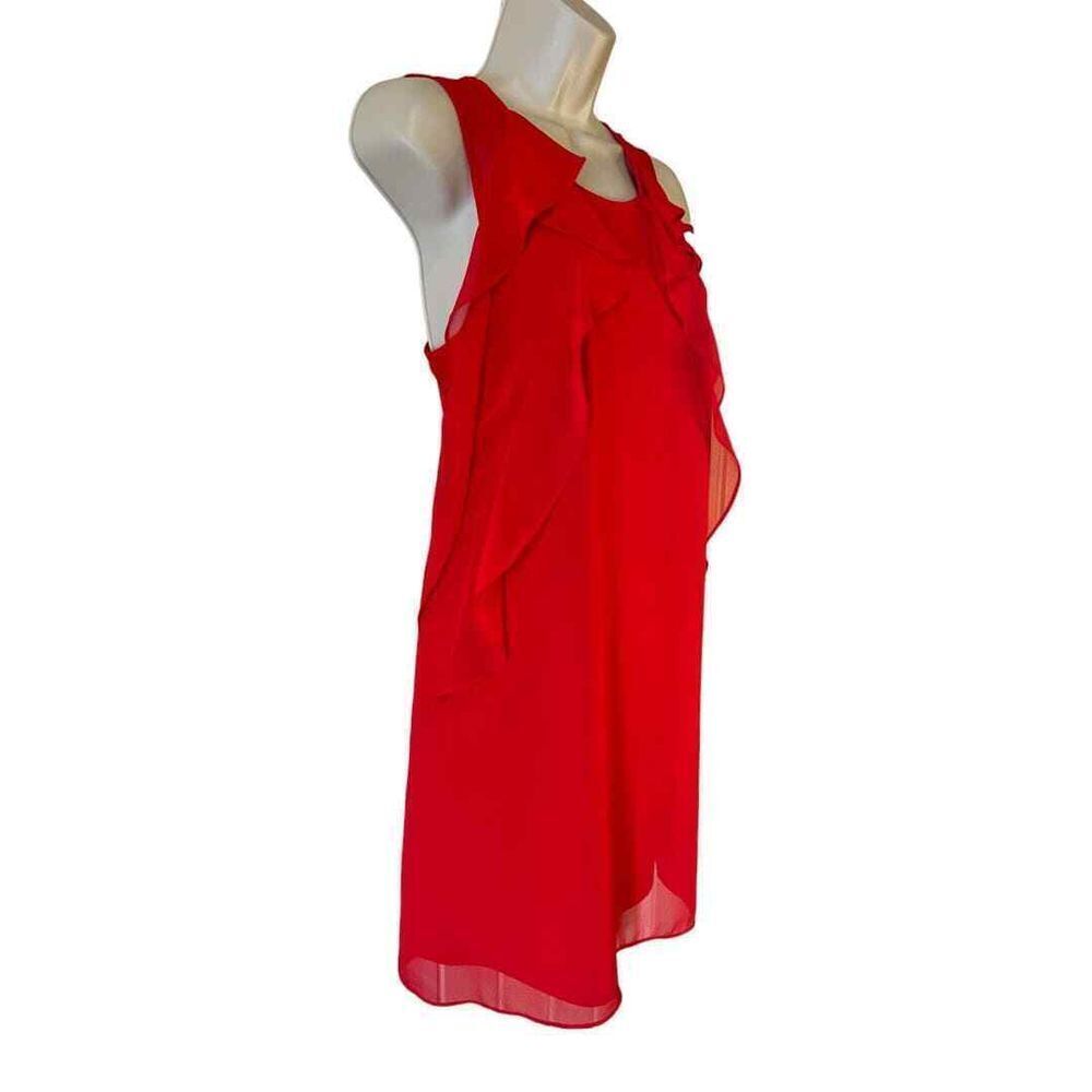 BCBGenration Red Ruffle Shift Dress - Haute Poppy