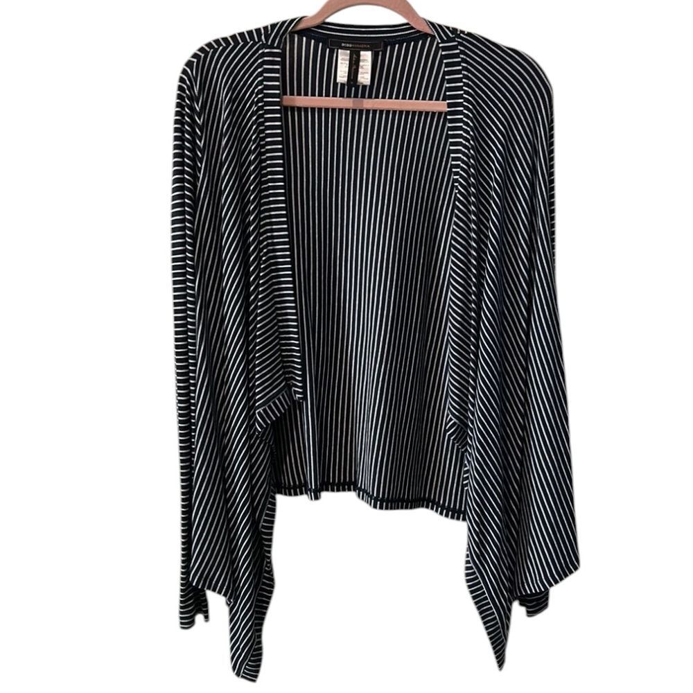BCBGMAXAZRIA Navy Striped Open Cardigan - Haute Poppy