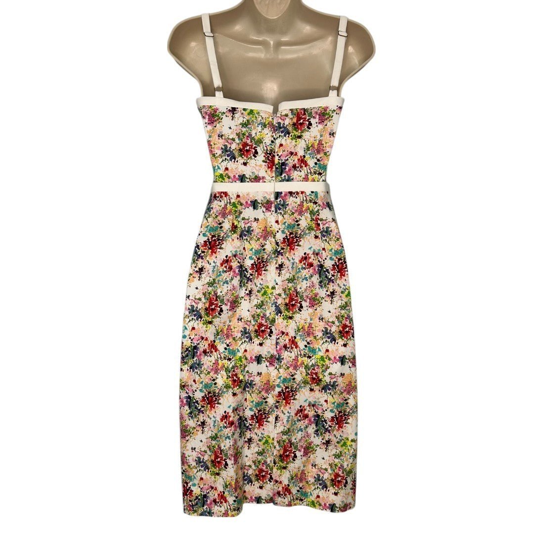 Black Halo Daria Floral Print Dress Sleeveless Sheath Cocktail Party - Haute Poppy