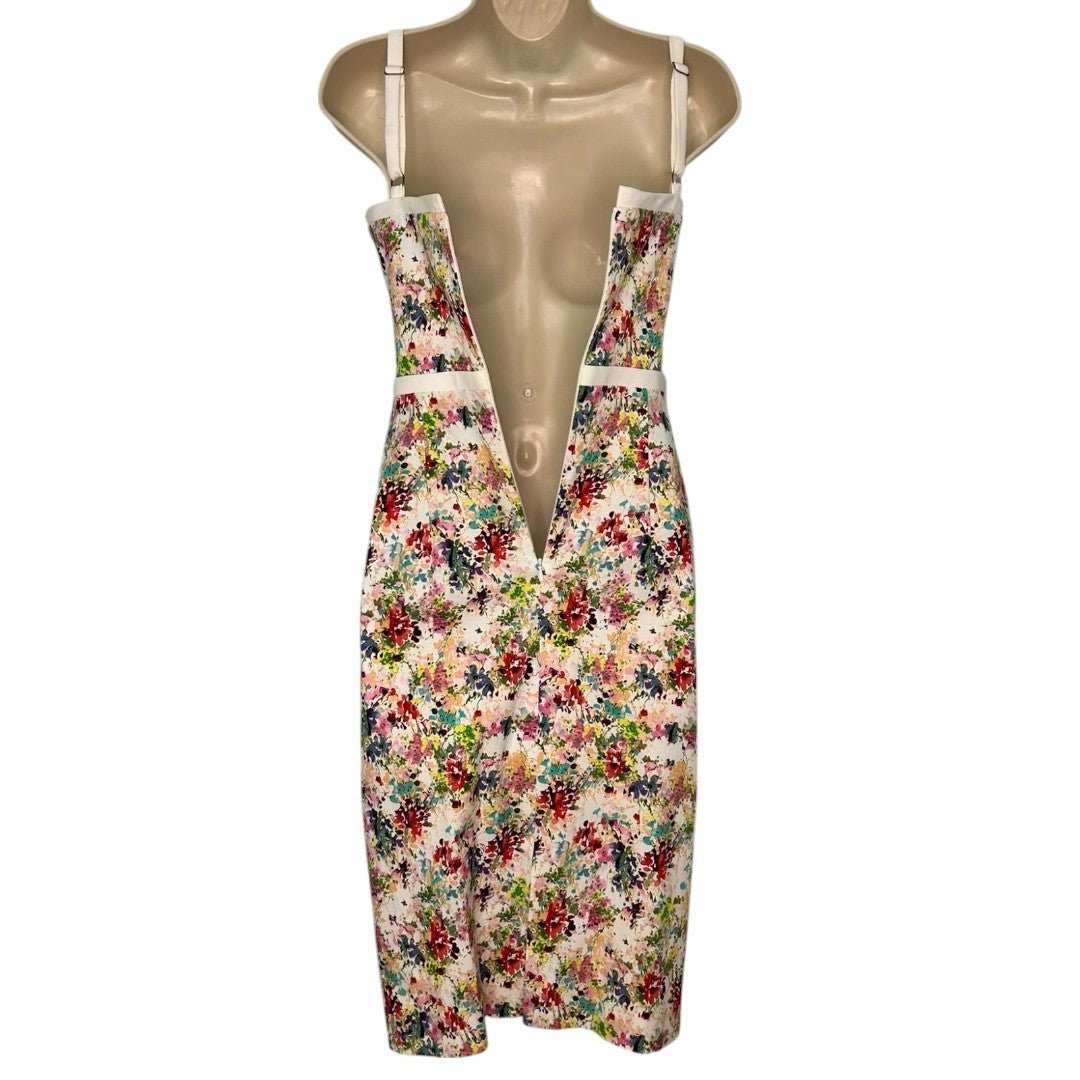 Black Halo Daria Floral Print Dress Sleeveless Sheath Cocktail Party - Haute Poppy