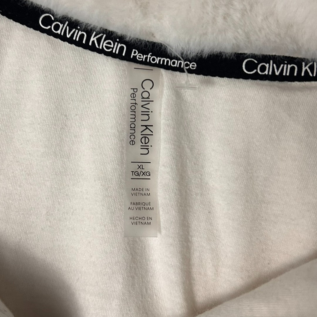 Calvin Klein Performance Plush Faux Fur Half Zip Pullover - Haute Poppy