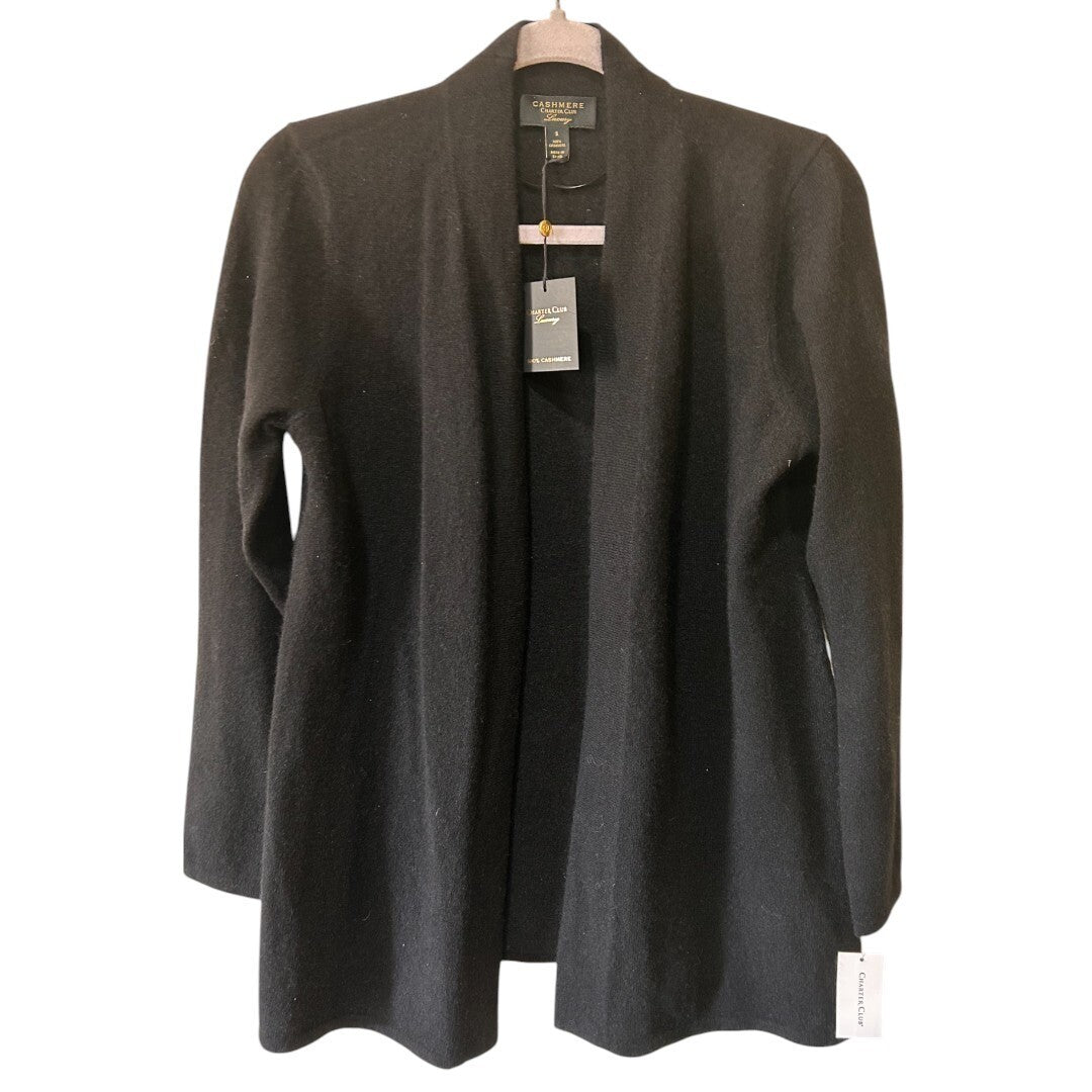 Charter Club 100% Cashmere Black Open Front Cardigan - Haute Poppy