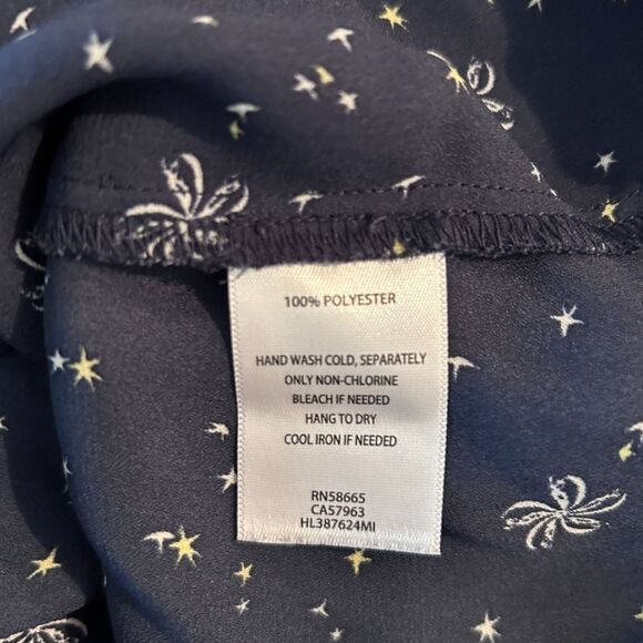 Chelsea Navy Star Print Wrap Top with Flutter Sleeves - Haute Poppy