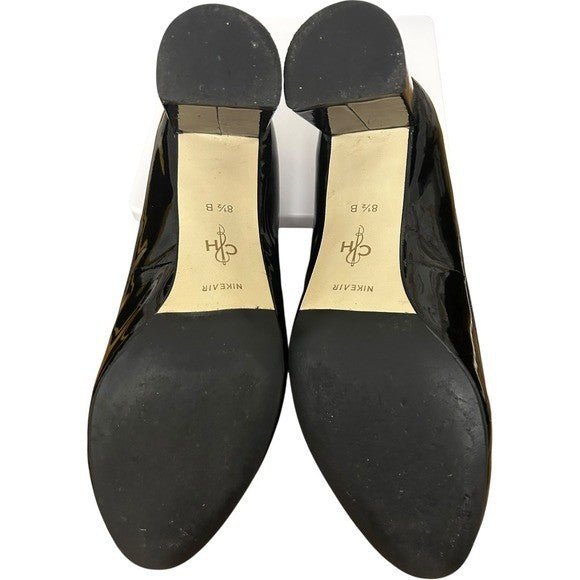 Cole Haan N!k3 Air Patent Leather Block Heel Loafers Pumps Red Stitching 8.5B - Haute Poppy