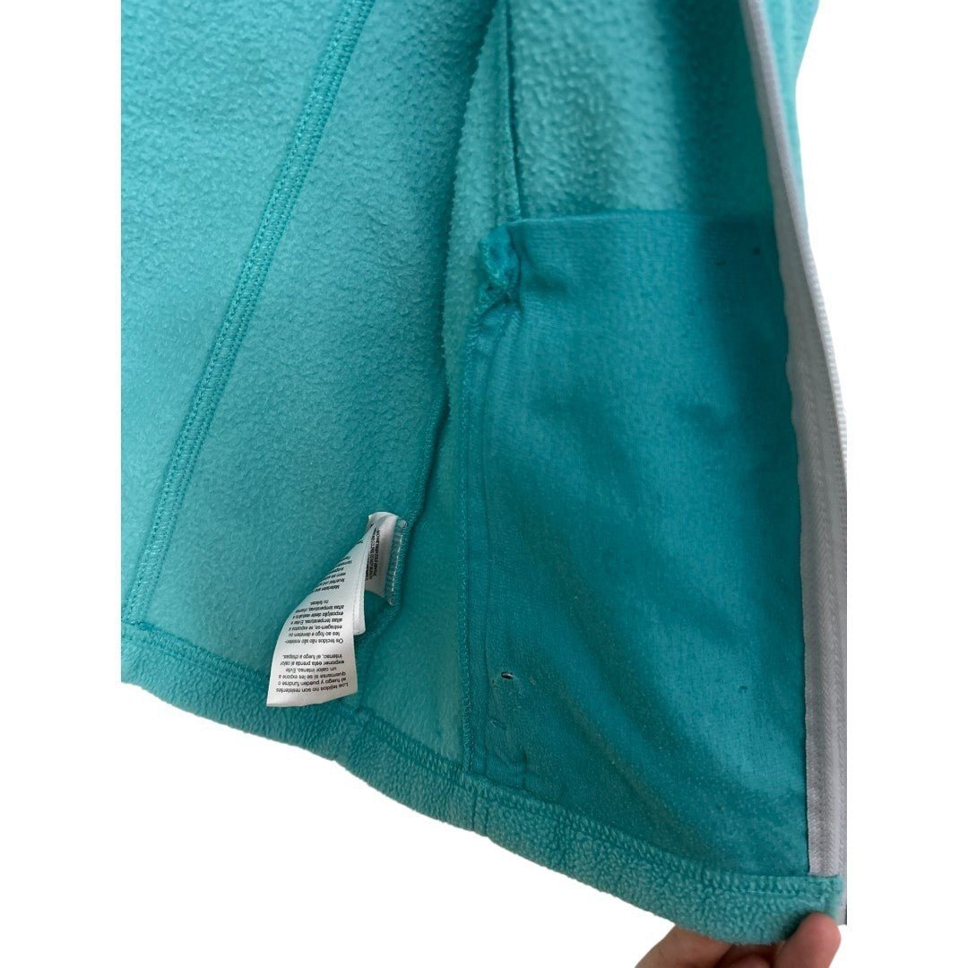 Columbia Fleece Jacket Girls Small Full Zip Teal Green Outdoor - Haute Poppy