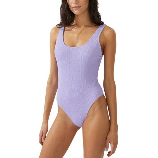 Cotton on Low - Back One - Piece Swimsuit Purple Crinkle - Haute Poppy