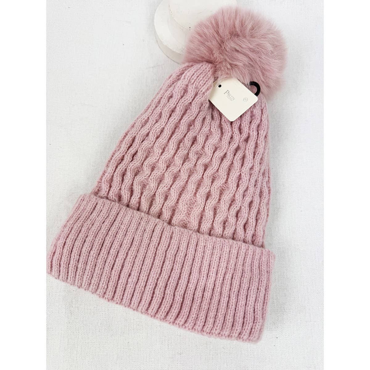 Double Layer Beanie with Pom Pom - Haute Poppy