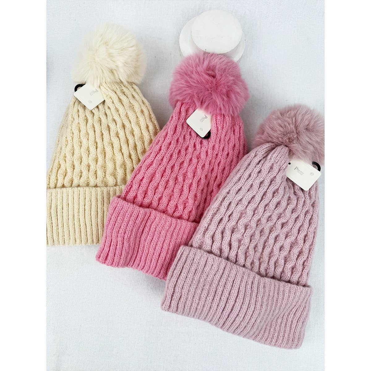 Double Layer Beanie with Pom Pom - Haute Poppy