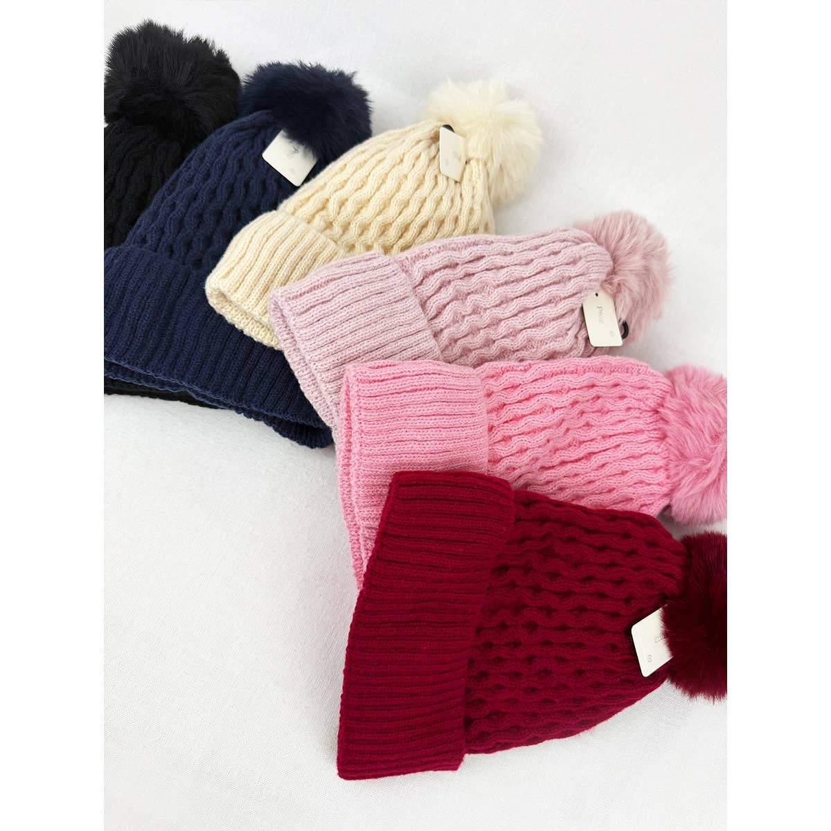 Double Layer Beanie with Pom Pom - Haute Poppy