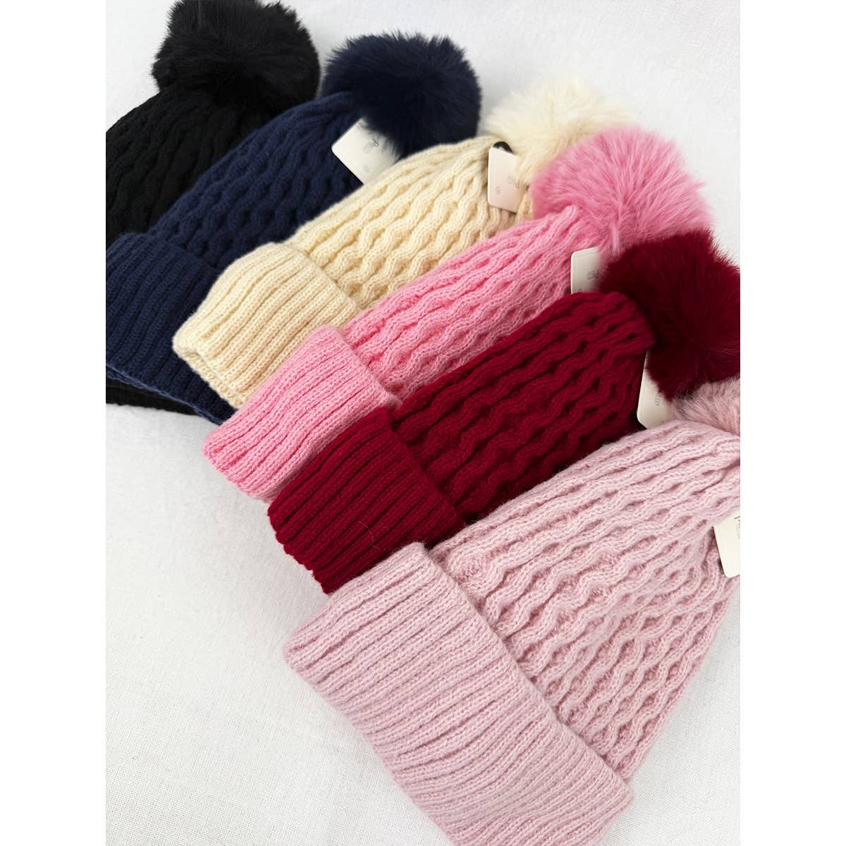 Double Layer Beanie with Pom Pom - Haute Poppy