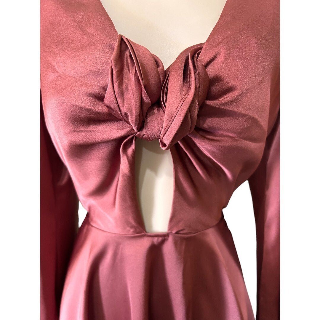 Dress Day Mini Dress Tie Front Long Sleeve Party Cocktail Dress - Haute Poppy