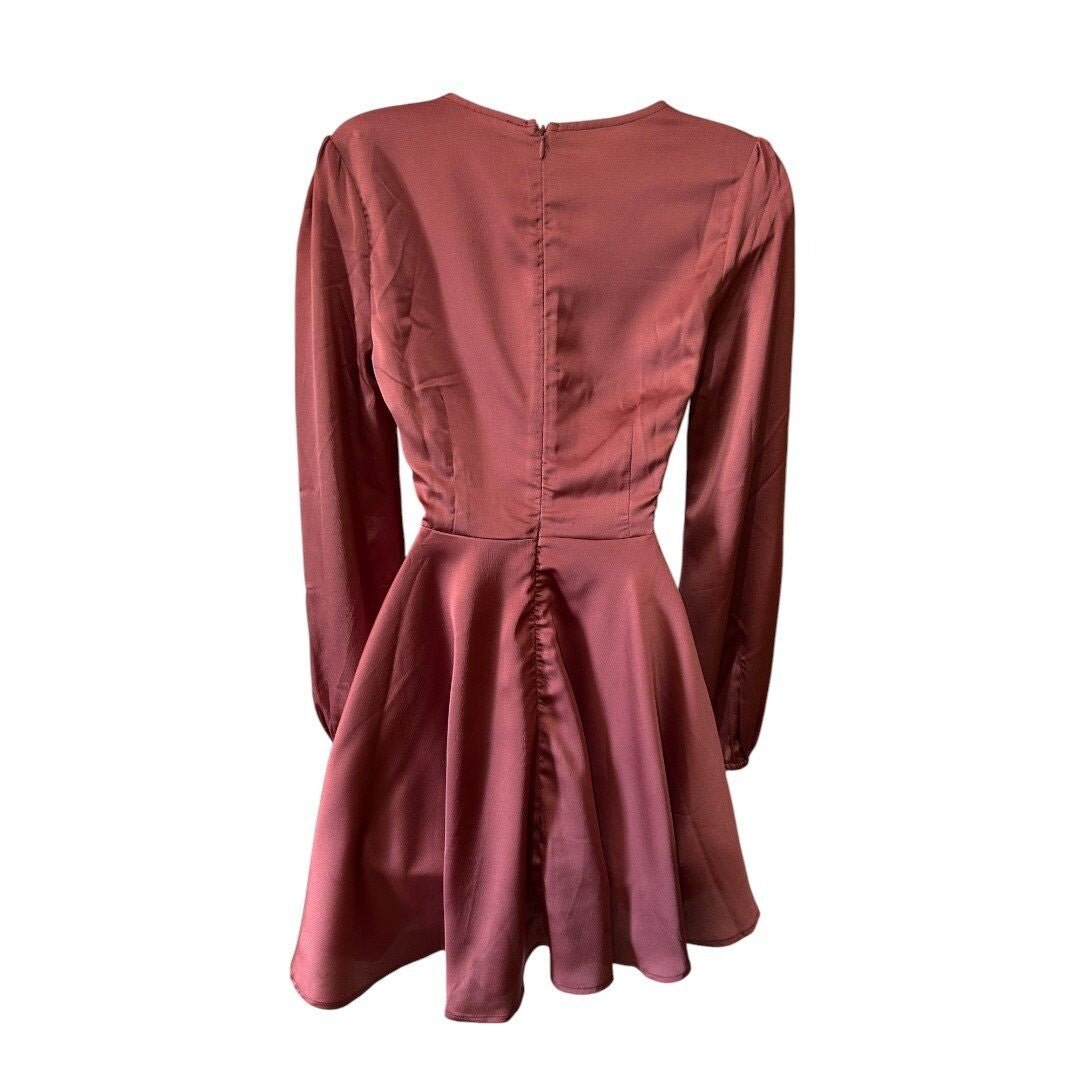 Dress Day Mini Dress Tie Front Long Sleeve Party Cocktail Dress - Haute Poppy