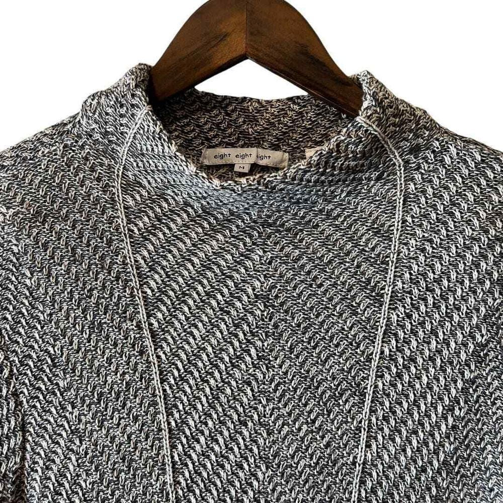 Eight Eight Eight Mock Neck Gray Marble Thread Sweater - Haute Poppy