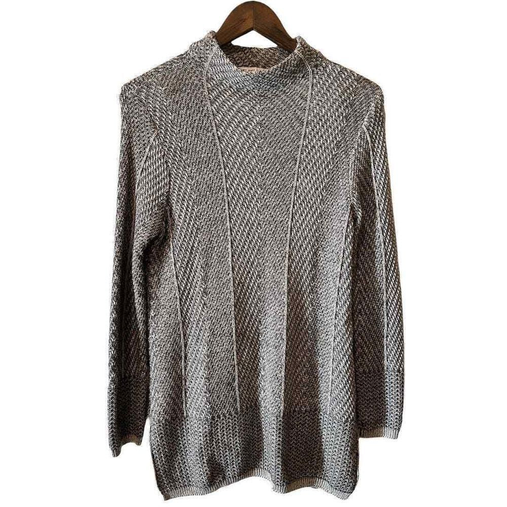 Eight Eight Eight Mock Neck Gray Marble Thread Sweater - Haute Poppy
