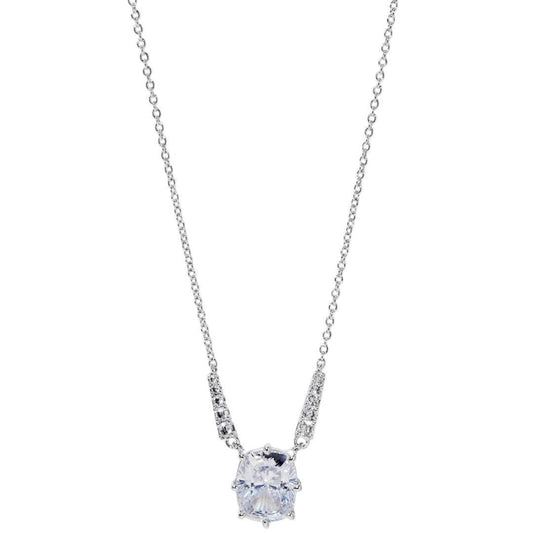 Eliot Danori Silver - Tone Cubic Zirconia Pendant Necklace 16" + 2" Extender - Haute Poppy