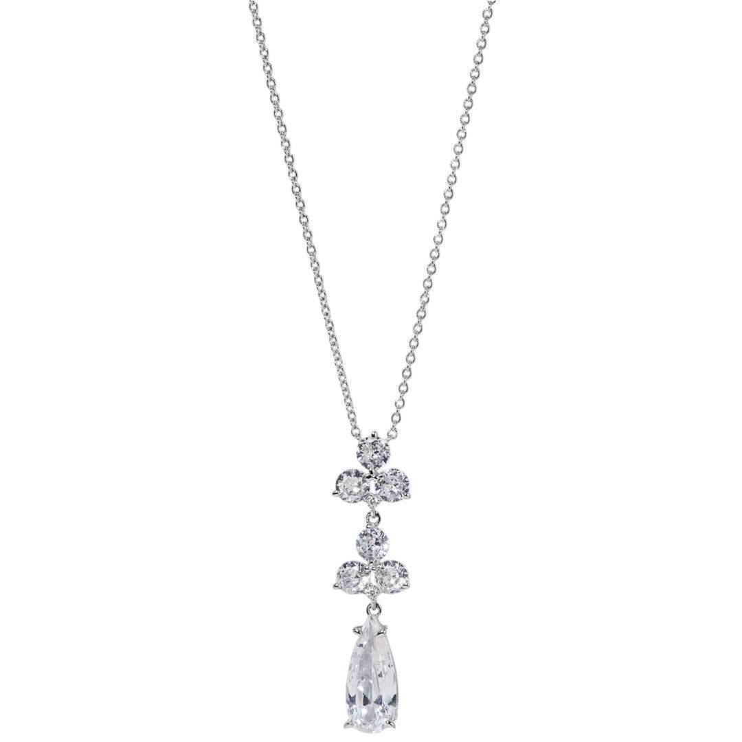 Eliot Danori Silver - Tone Mixed Stone Lariat Necklace 16" + 2" Extender - Haute Poppy