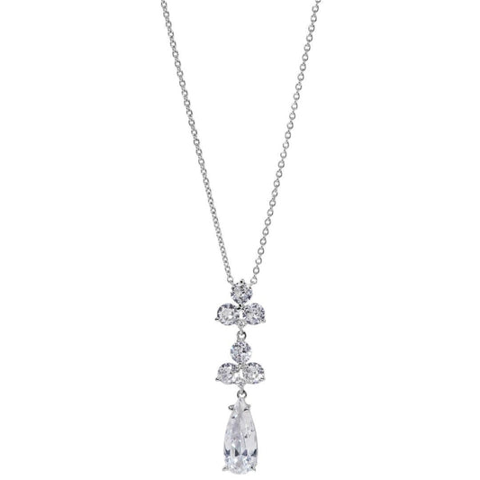 Eliot Danori Silver - Tone Mixed Stone Lariat Necklace 16" + 2" Extender - Haute Poppy