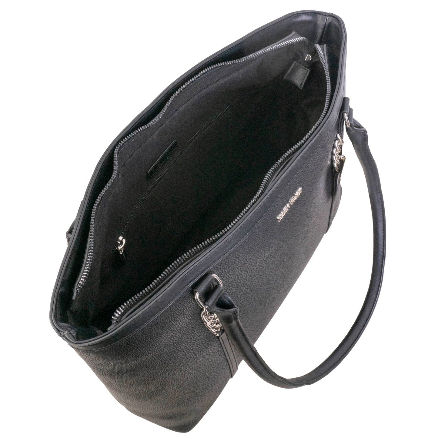 Ellen Tracy Blue Pebble Grain Chain Tote Bag - Haute Poppy