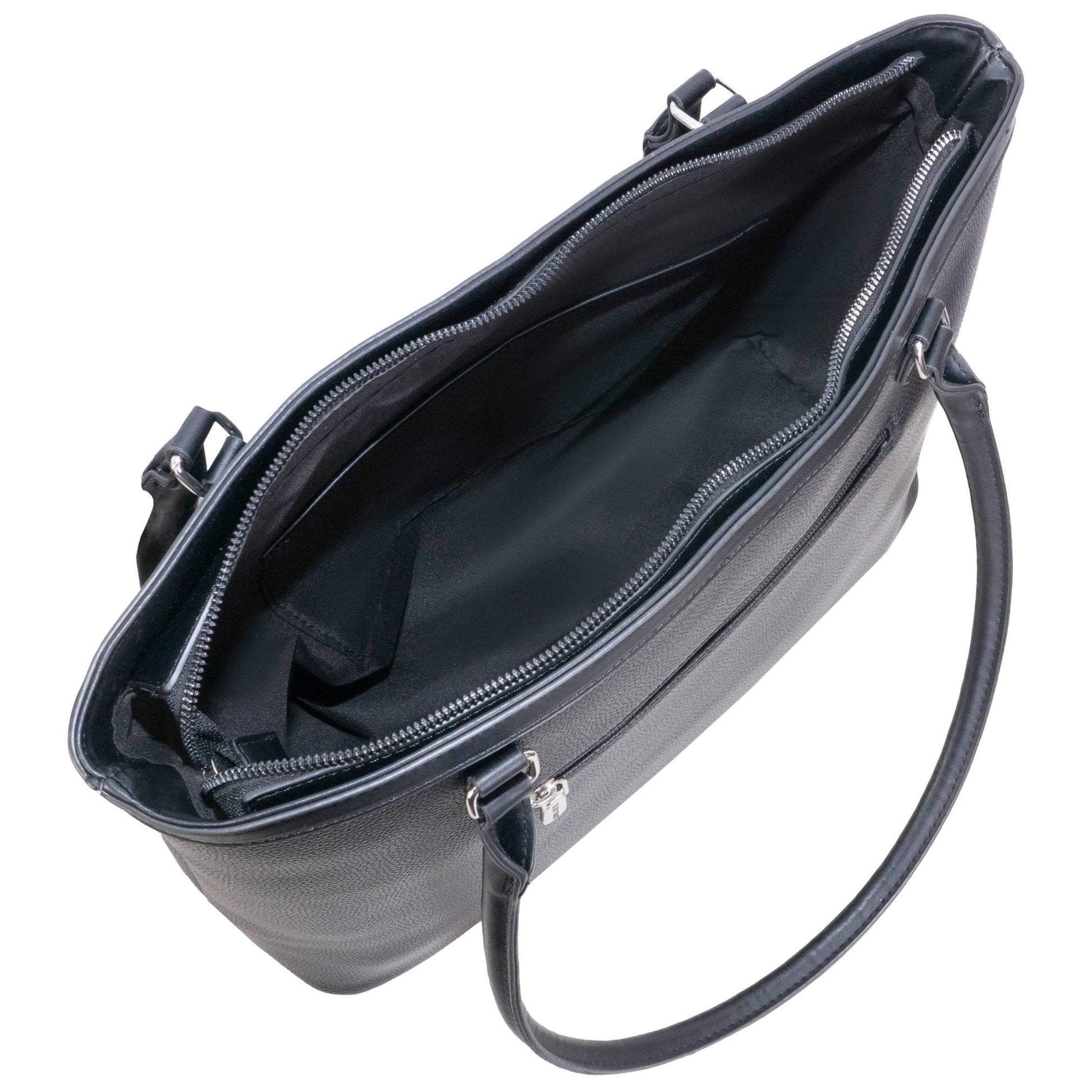 Ellen Tracy Blue Pebble Grain Chain Tote Bag - Haute Poppy