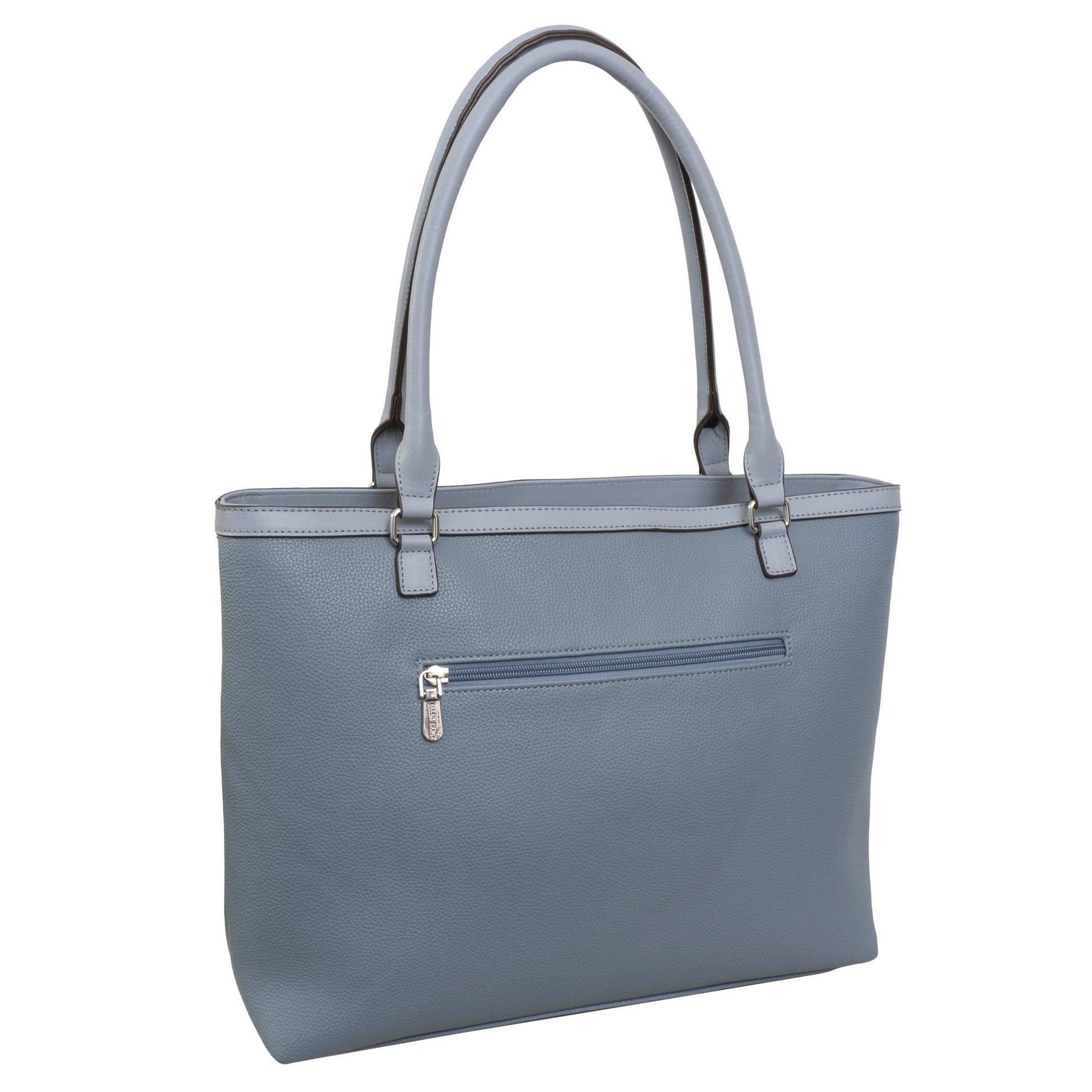 Ellen Tracy Blue Pebble Grain Chain Tote Bag - Haute Poppy