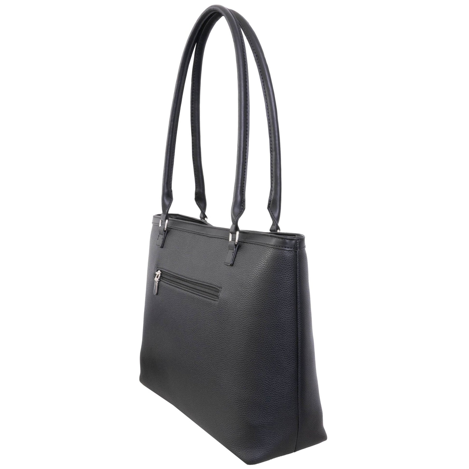 Ellen Tracy Blue Pebble Grain Chain Tote Bag - Haute Poppy