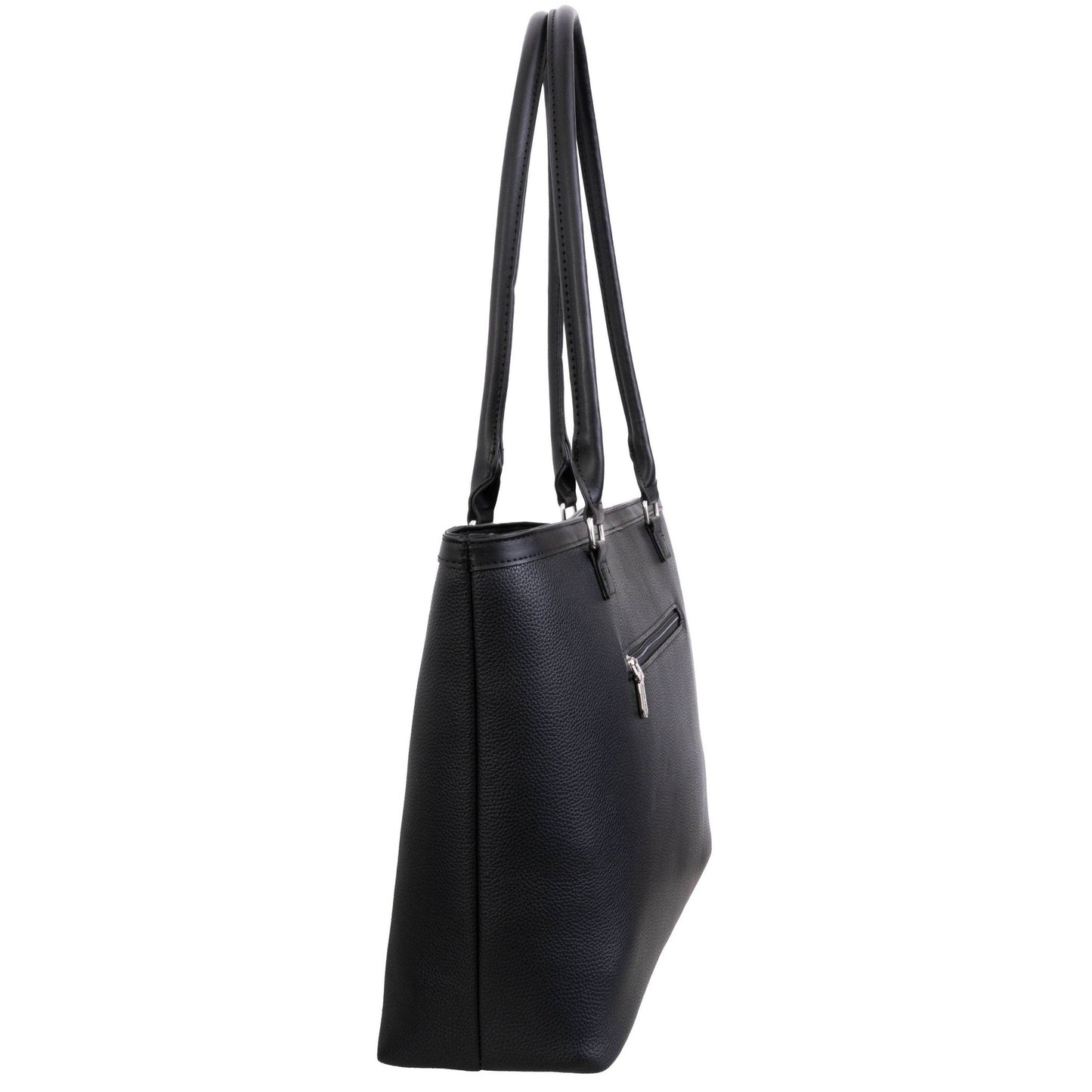 Ellen Tracy Blue Pebble Grain Chain Tote Bag - Haute Poppy