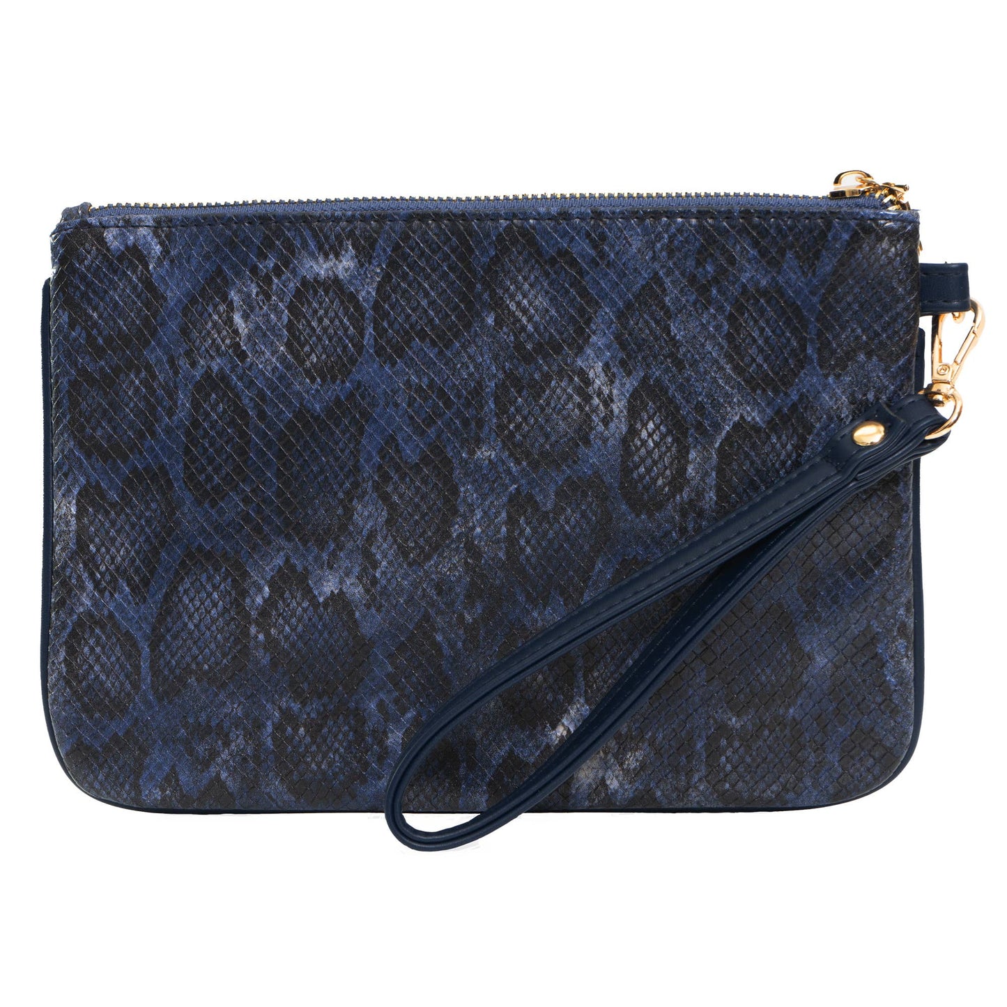 Ellen Tracy Blue Python Print Wristlet - Haute Poppy