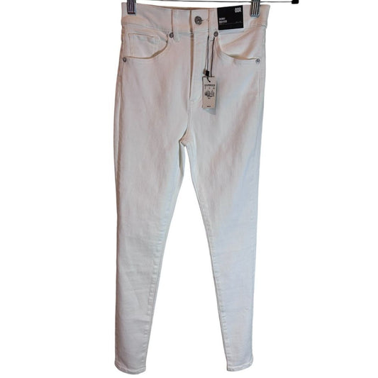 Express White High Rise Skinny Jeans Collection Classic Denim - Haute Poppy