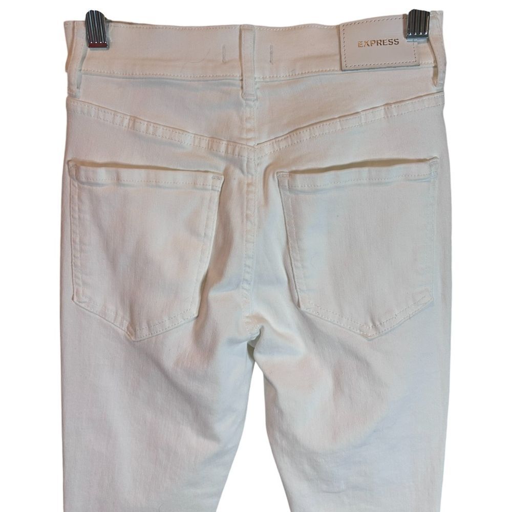 Express White High Rise Skinny Jeans Collection Classic Denim - Haute Poppy
