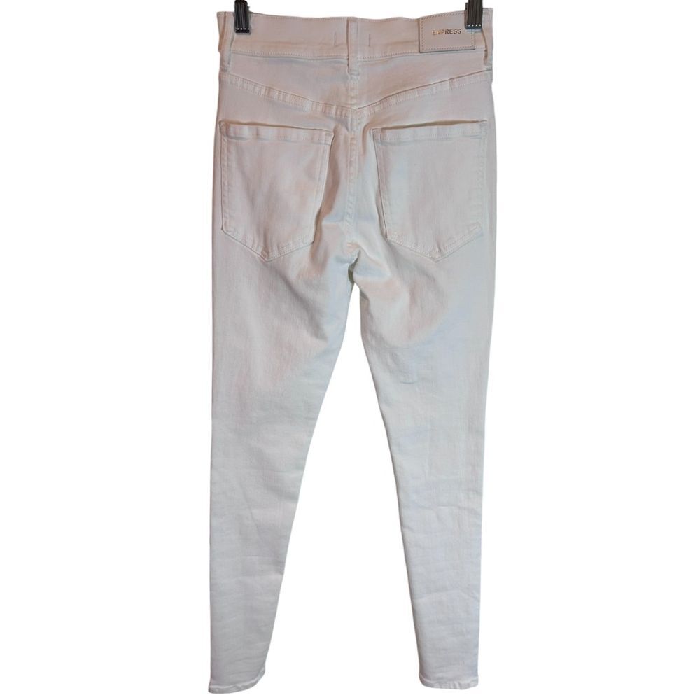 Express White High Rise Skinny Jeans Collection Classic Denim - Haute Poppy