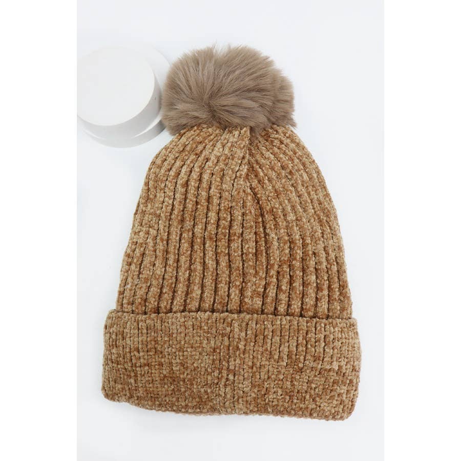 Fur Lined Pom and Pearl Beanies - Haute Poppy