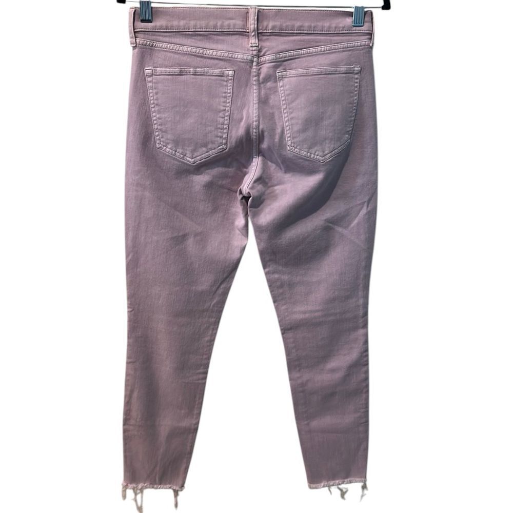 GAP Lavender Pink Raw Hem Skinny Jeans Ankle Length Distressed Denim - Haute Poppy