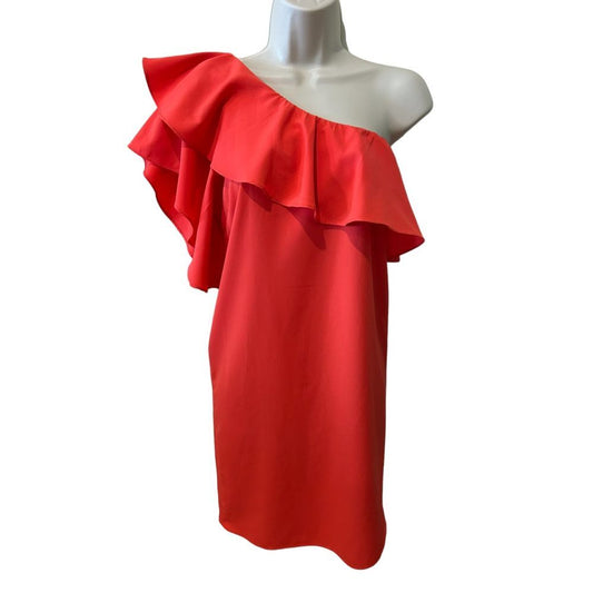 Gianni Bini One Shoulder Ruffle Dress - Haute Poppy
