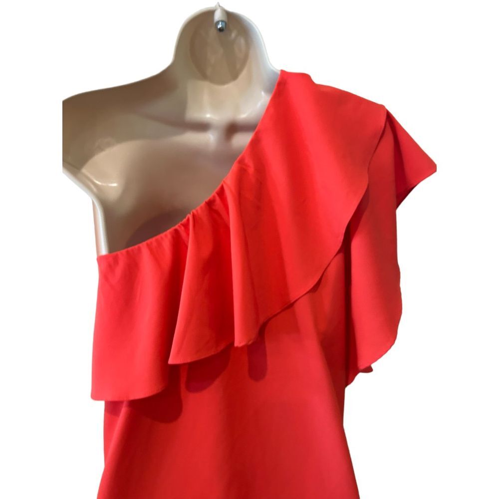 Gianni Bini One Shoulder Ruffle Dress - Haute Poppy
