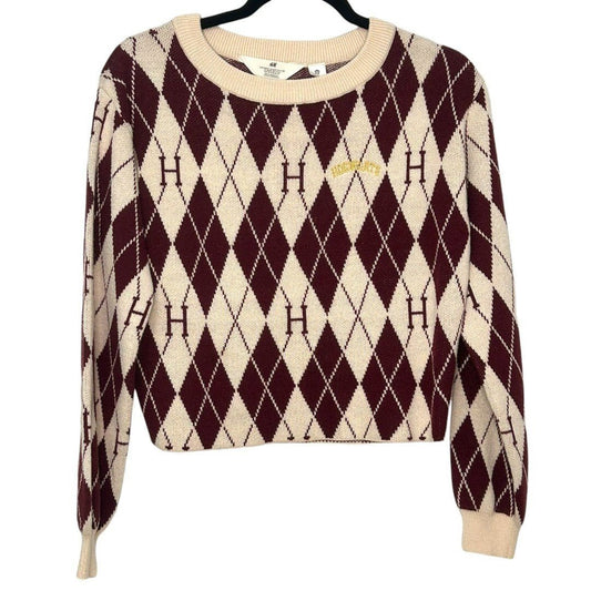 H&M Hogwarts Sweater Kids Argyle Knit Pullover Crew Neck Top - Haute Poppy