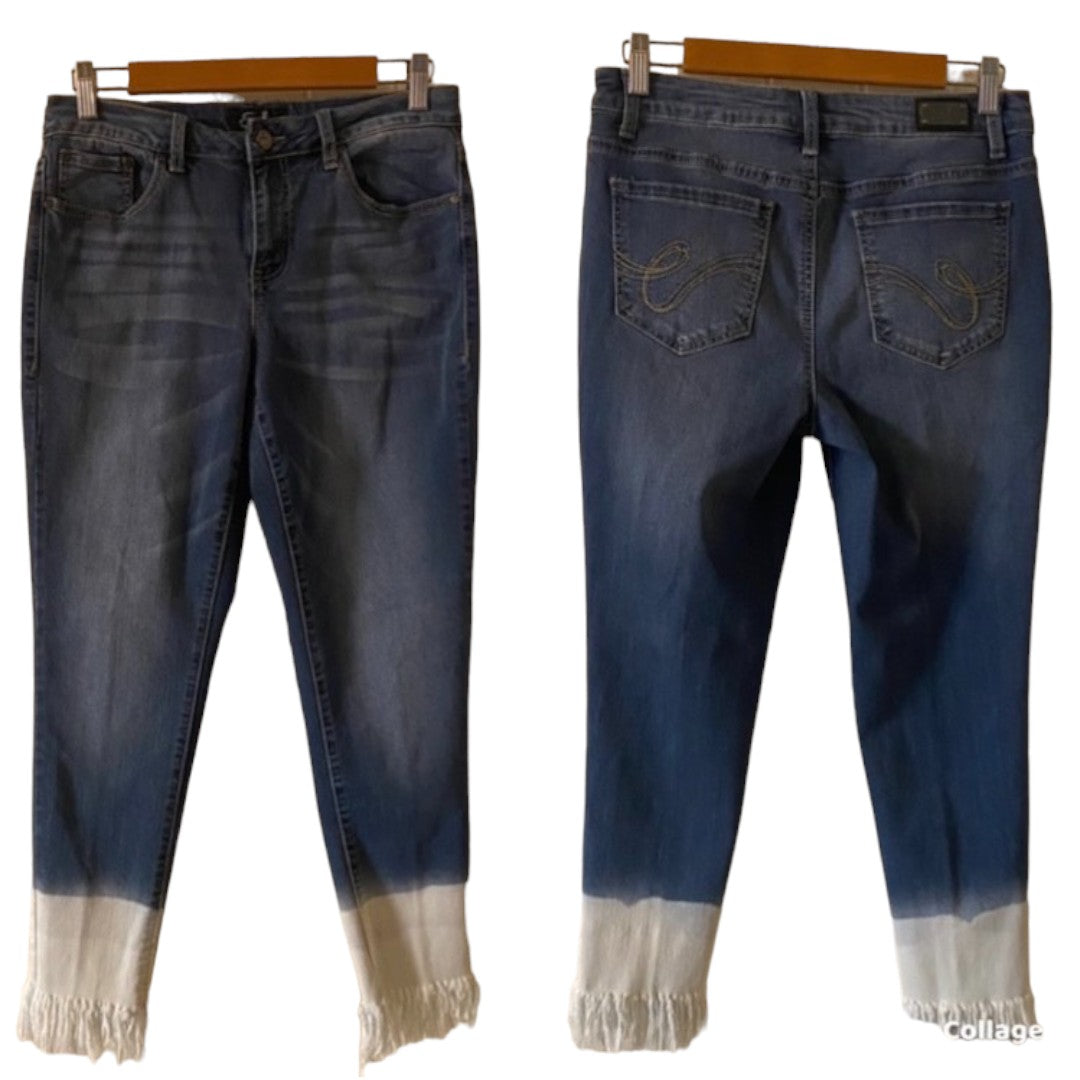 Earl Faded Fringe Skinny Ankle Jeans