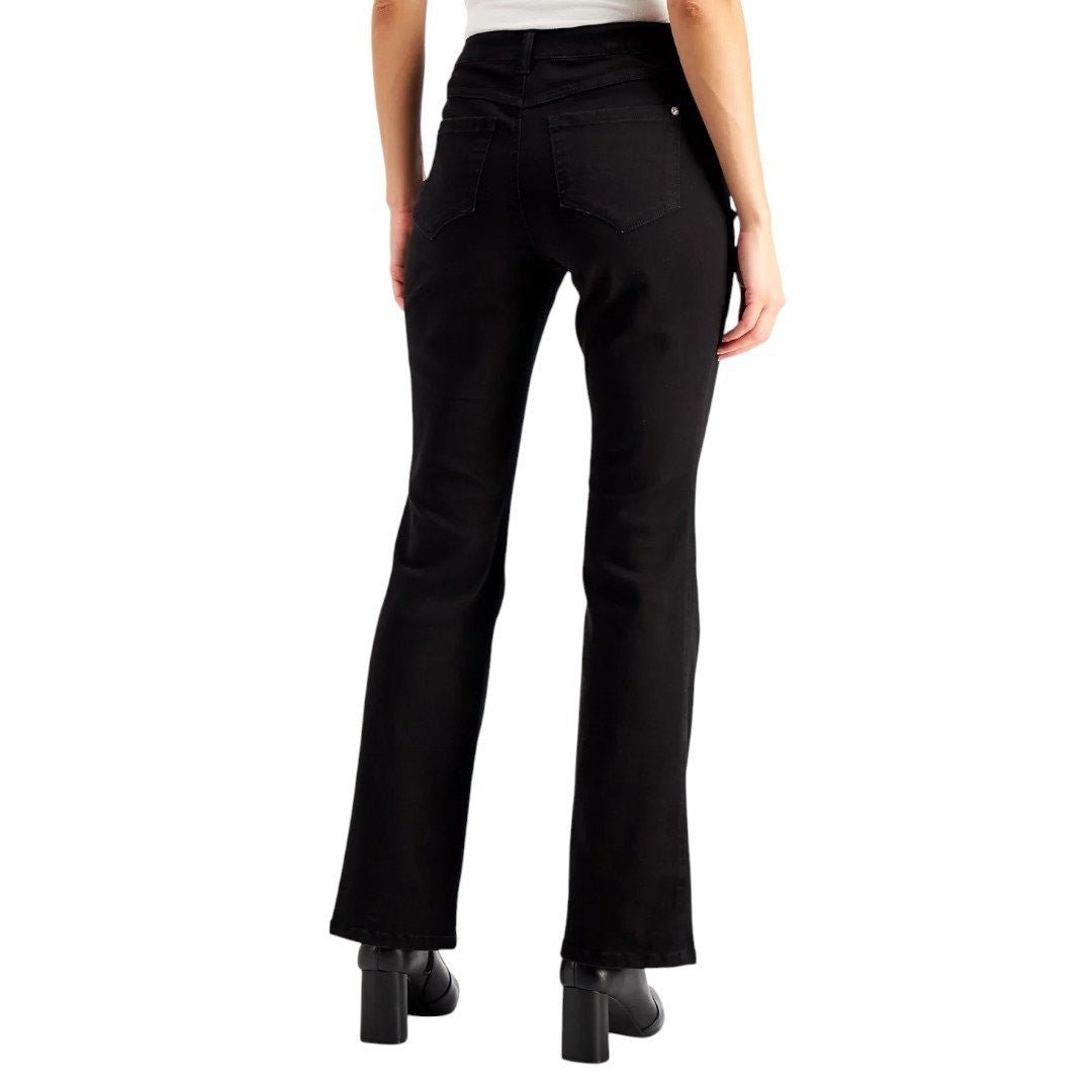 INC International Concepts Petite Mid Rise Bootcut Jeans Deep Black - Haute Poppy