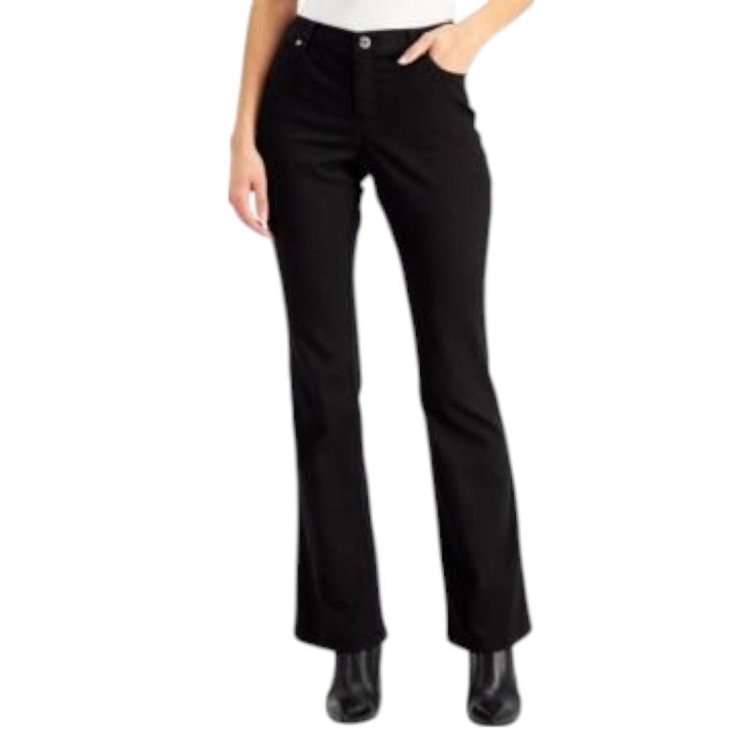 INC International Concepts Petite Mid Rise Bootcut Jeans Deep Black - Haute Poppy