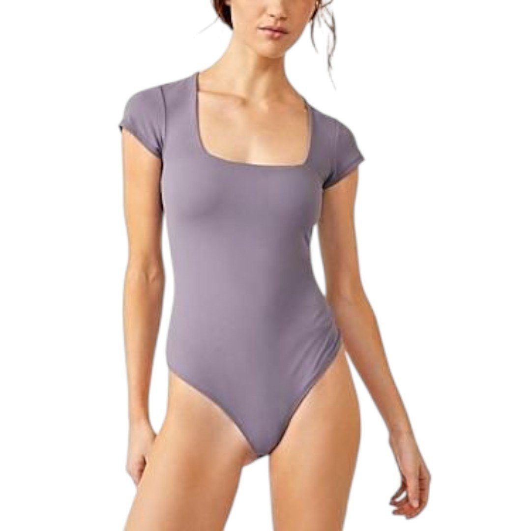 Intimately Free People Square Eyes Womens Knit Shirt Bodysuit - Haute Poppy