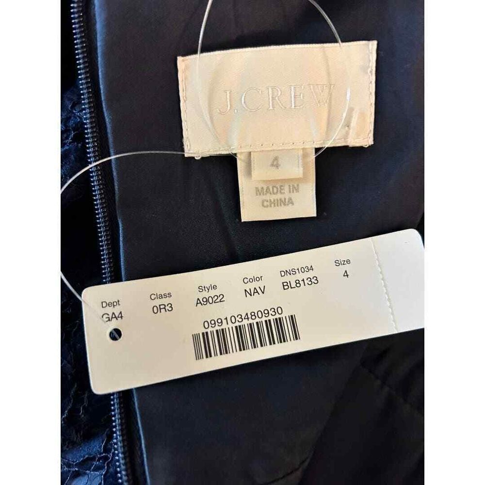 J.Crew Natalia Leavers Lace Dress Navy - Haute Poppy