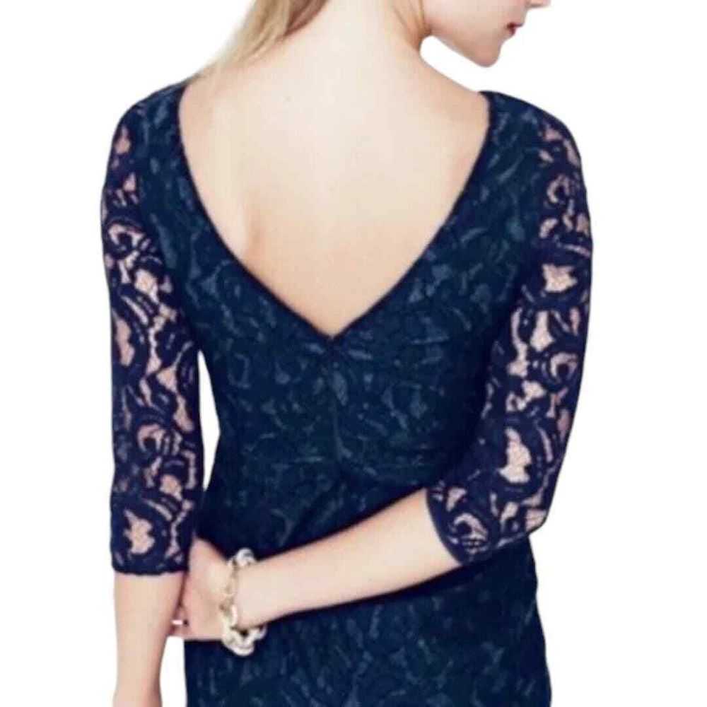 J.Crew Natalia Leavers Lace Dress Navy - Haute Poppy