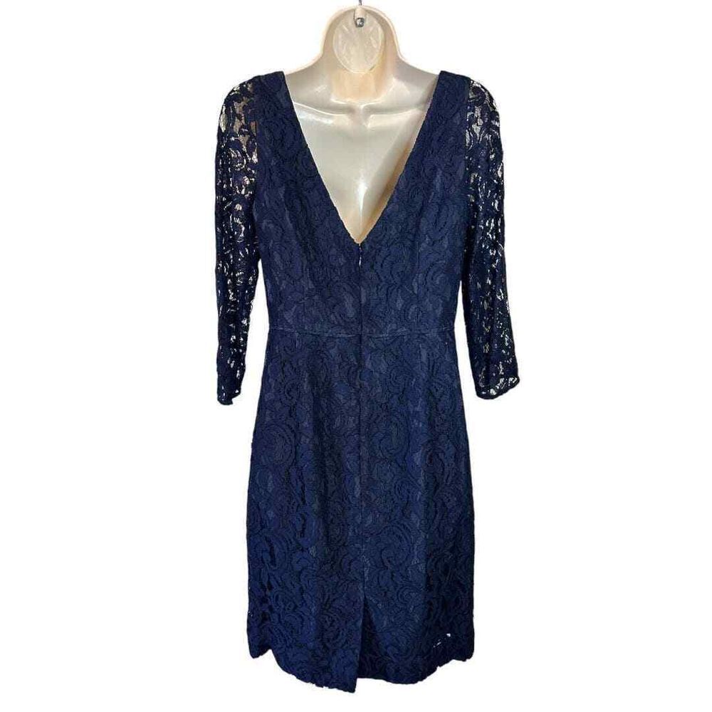 J.Crew Natalia Leavers Lace Dress Navy - Haute Poppy