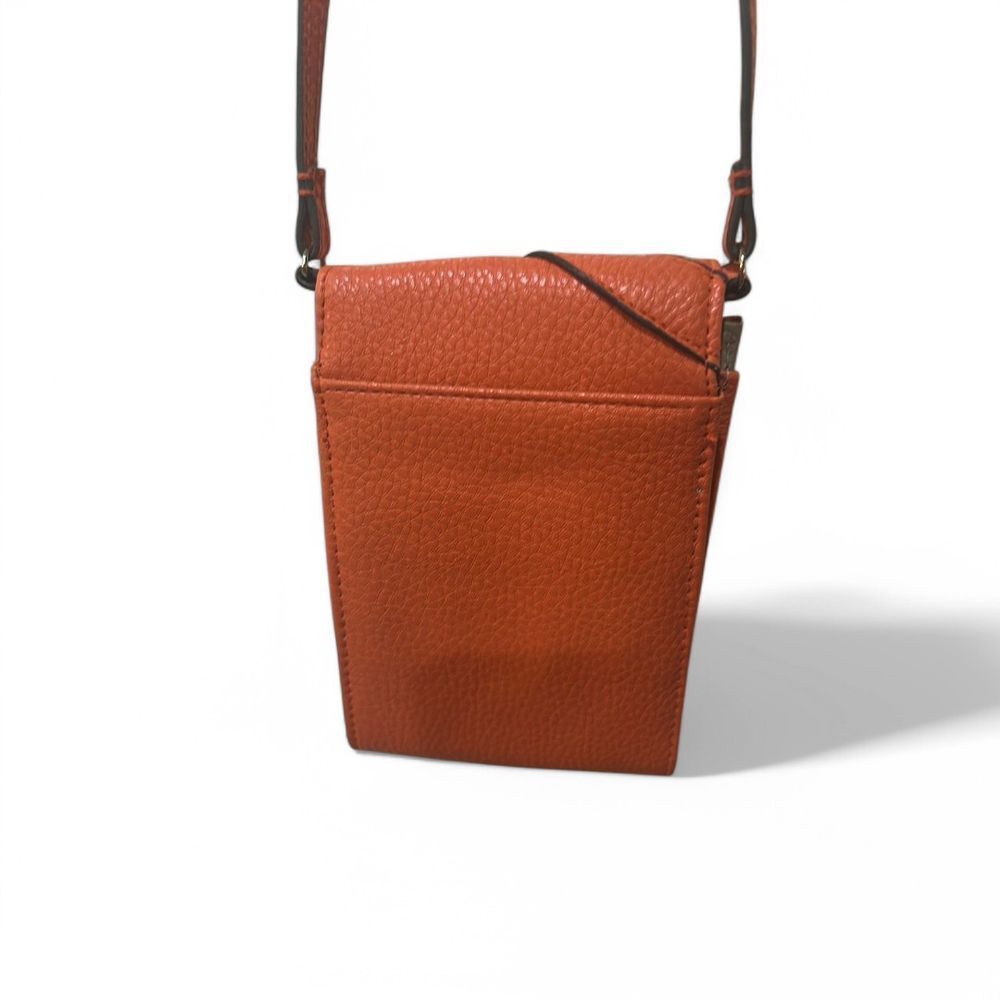 Jessica Simpson Orange Faux Leather Crossbody Phone Wallet Mini Purse - Haute Poppy