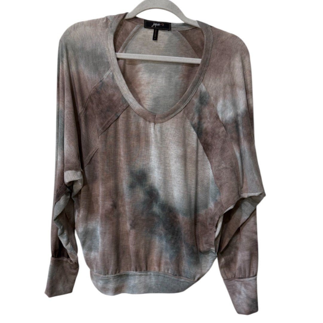 Jupee Tie Dye Dolman Top V - Neck Long Sleeve Pullover Casual Comfy - Haute Poppy