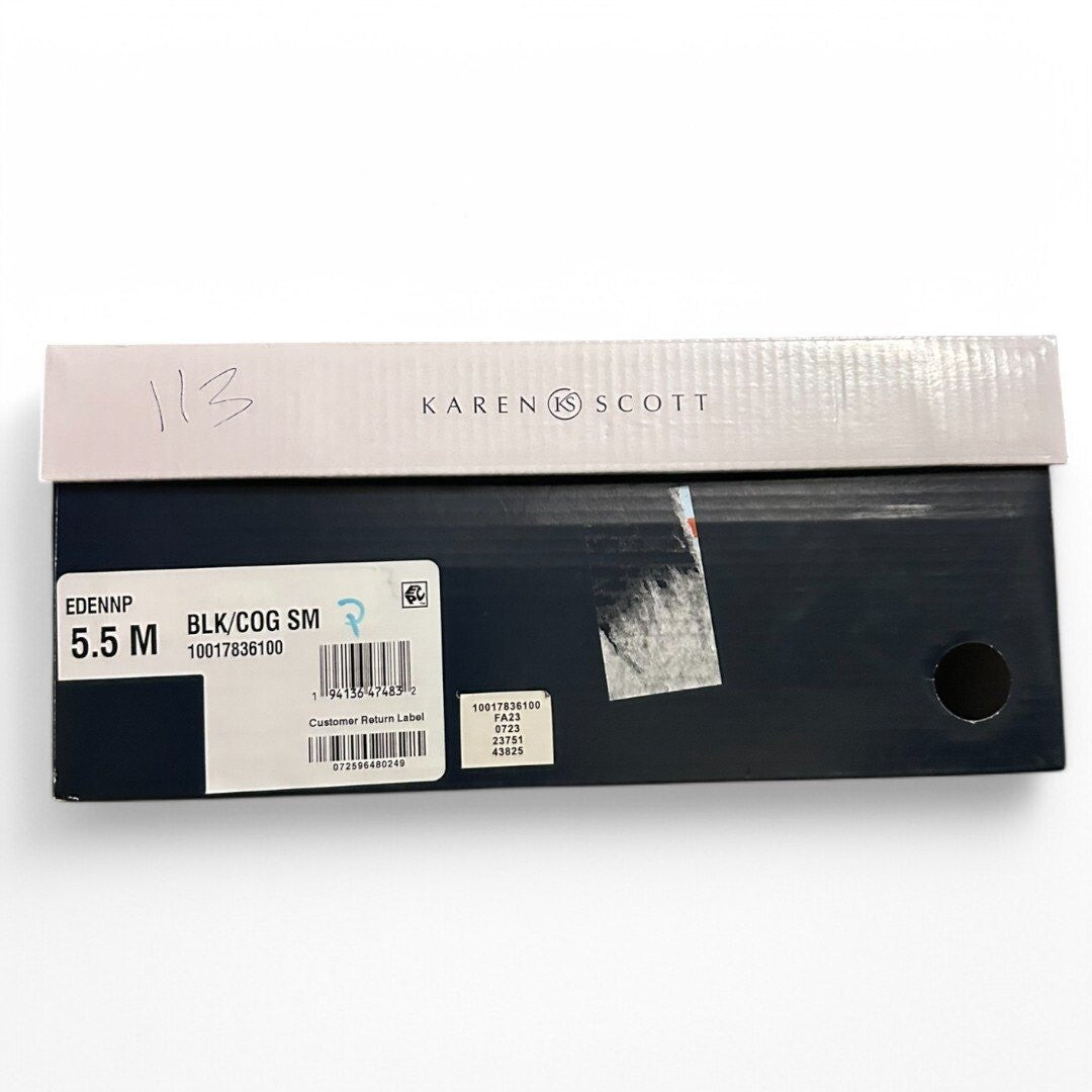 Karen Scott Edenn Buckled Riding Boot Black Cognac - Haute Poppy